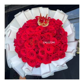 Buchon de rosas rojas con corona flores cali