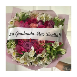 Bouquet rosas y astromelias graduacion flores cali