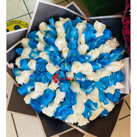 Bouquet buchon flores azules dia del hombre flores cali