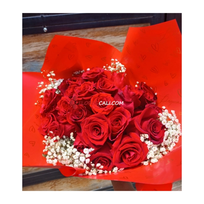 Bouquet de rosa roja coreano en cali