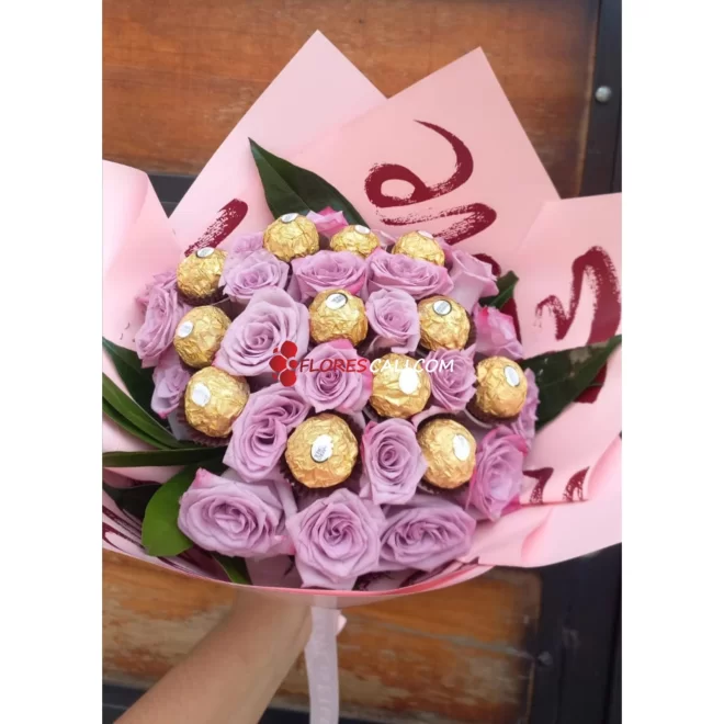 Bouquet rosa mora en leche floristerias en cali