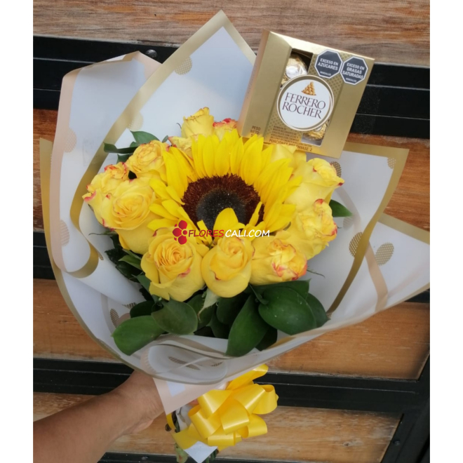 Bouquet girasol flores amarillas en cali