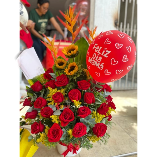 Arreglo amor rojo floristeria en cali