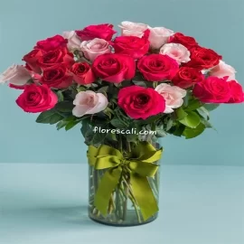 Jarron por 36 Rosas  floristeria en cali sur 