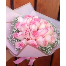 Bouquet rosado con perla floristeria en cali