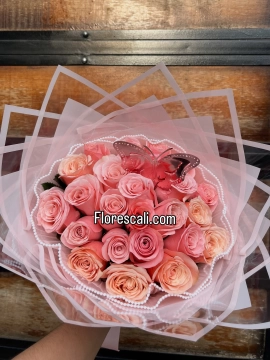 Bouquet rosa mariposa para regalar en cali