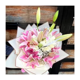 Bouquet explosion de lirios y rosas en cali