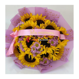Bouquet girasoles morado para ti 
